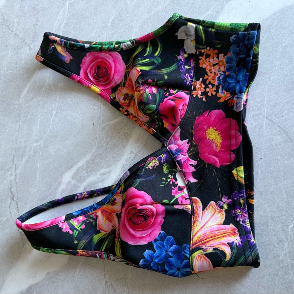 Floral Black Crop Top